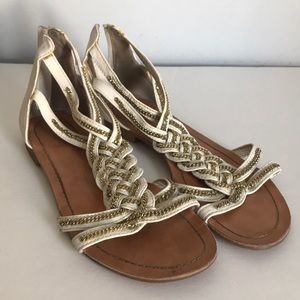 White and Gold Sandals